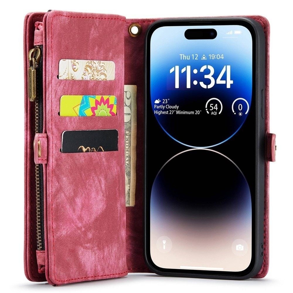 CaseMe 008 Detachable Magnetic Case Leather Wallet Cover for iPhone 14 ProMax - Picture 2 of 9